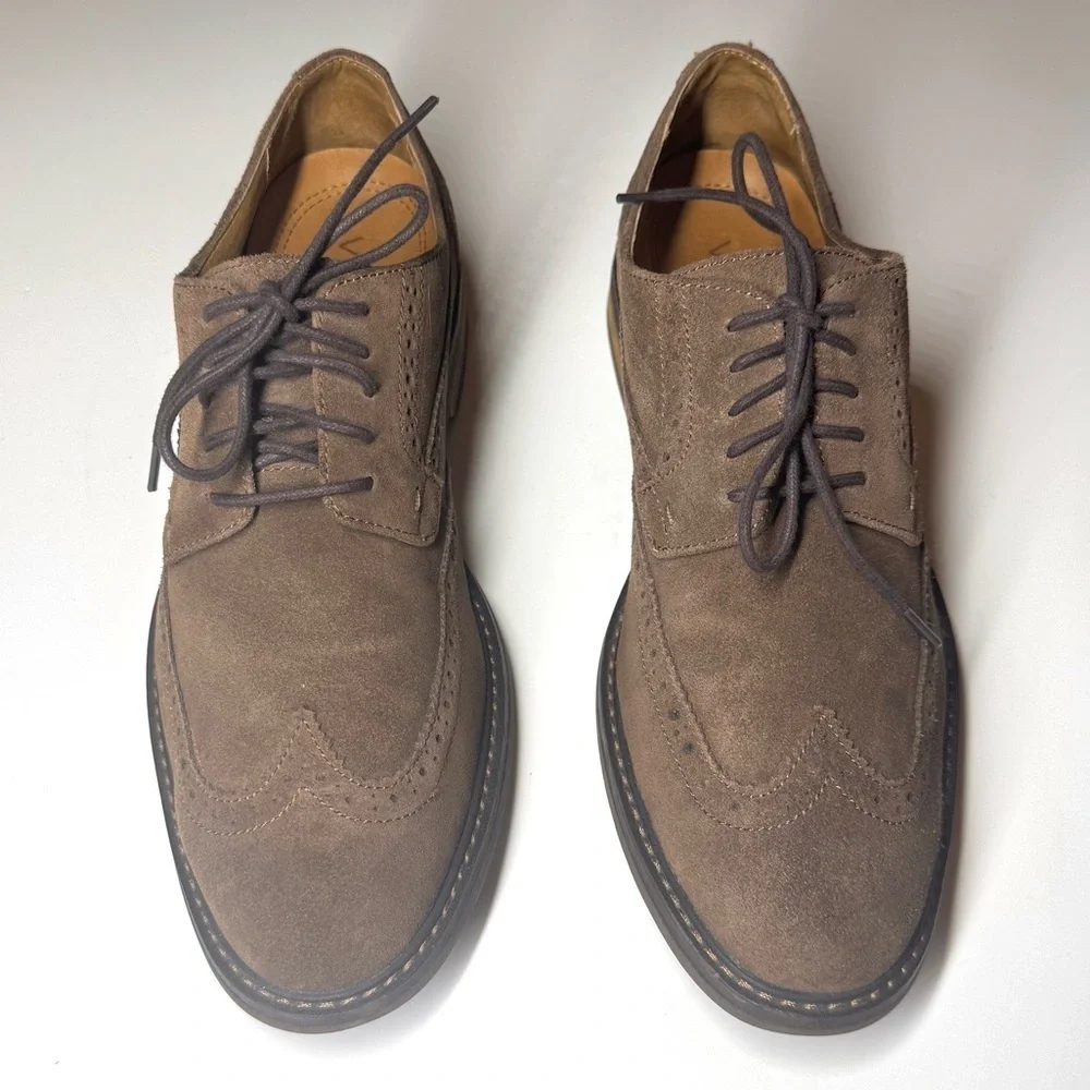Vionic Men's Bruno Brown Suede Oxford Shoes Size- 10.5